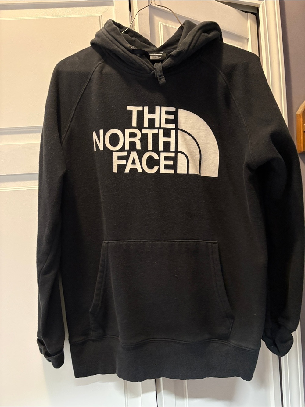 The North Face Black Hoodie with White Logo